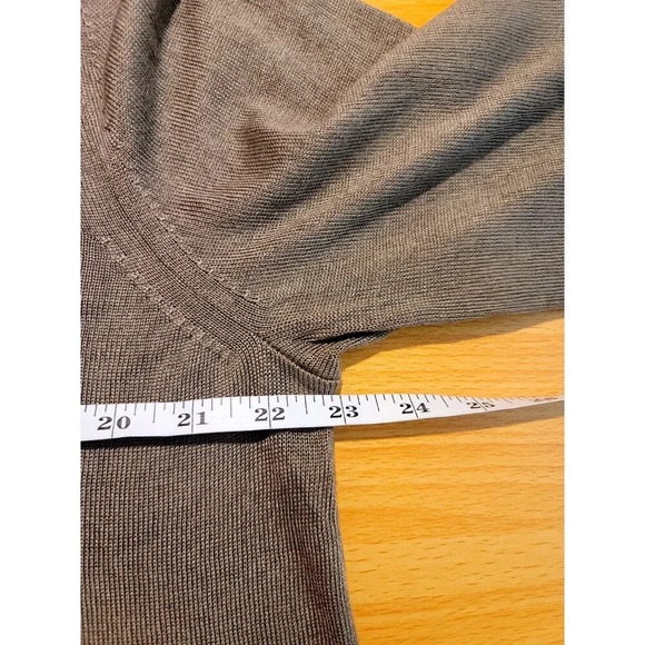 Banana Republic Silk Cashmere Sweater L Gray Stretch Breathable Classic Pullover - Picture 4 of 11
